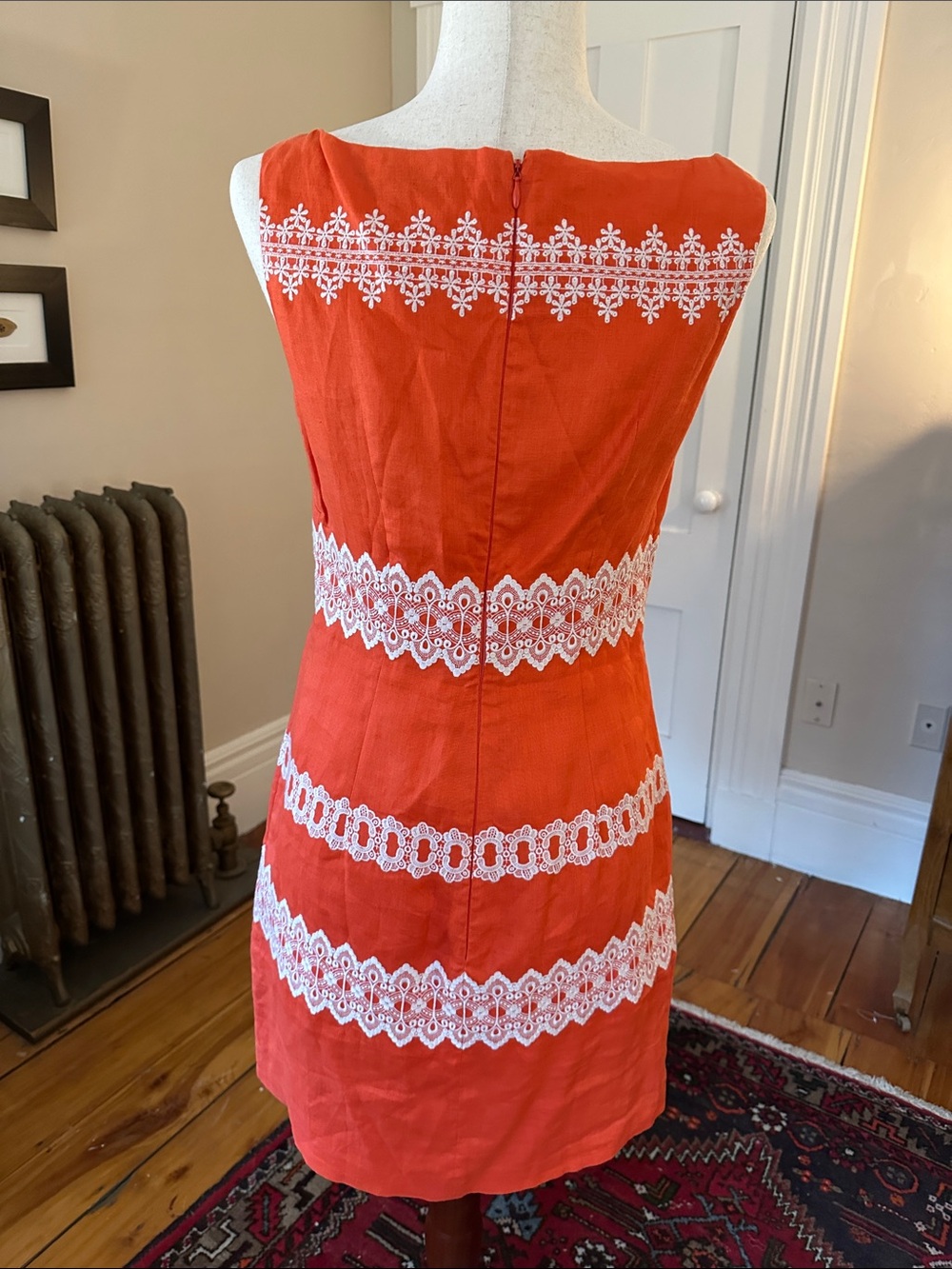 Mod Linen Boatneck Sleeveless Mini Dress - Picture 4 of 9